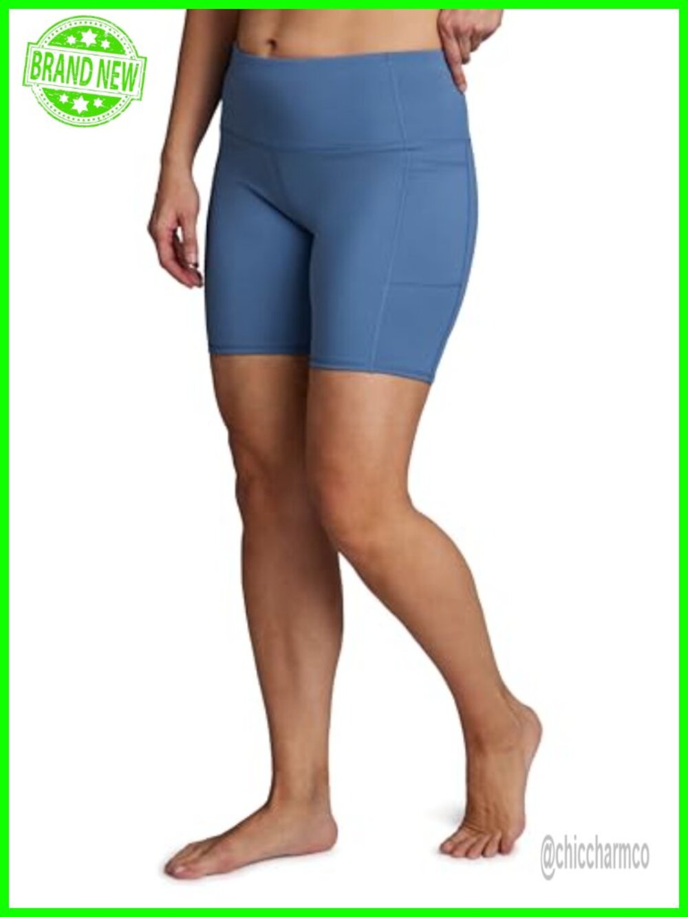 High Waisted Bike Shorts With Pockets - 7" Inseam Athletic Yoga Biker Shorts View 5